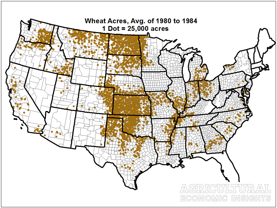 Wheat acres. 2018. Ag trends. agricultural economist insights